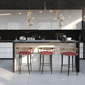 意式 轻奢纯铜吧椅设计师创意酒店会所别墅高档高脚凳实木吧台椅子