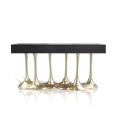 现代简约纯铜入户玄关柜设计师装 饰条案高端别墅大平层靠墙玄关桌