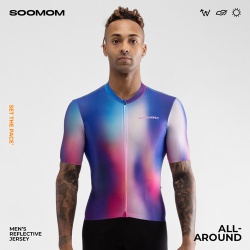 SOOMOM | ALL-AROUND 男士公路车反光印花骑行短袖 余晖