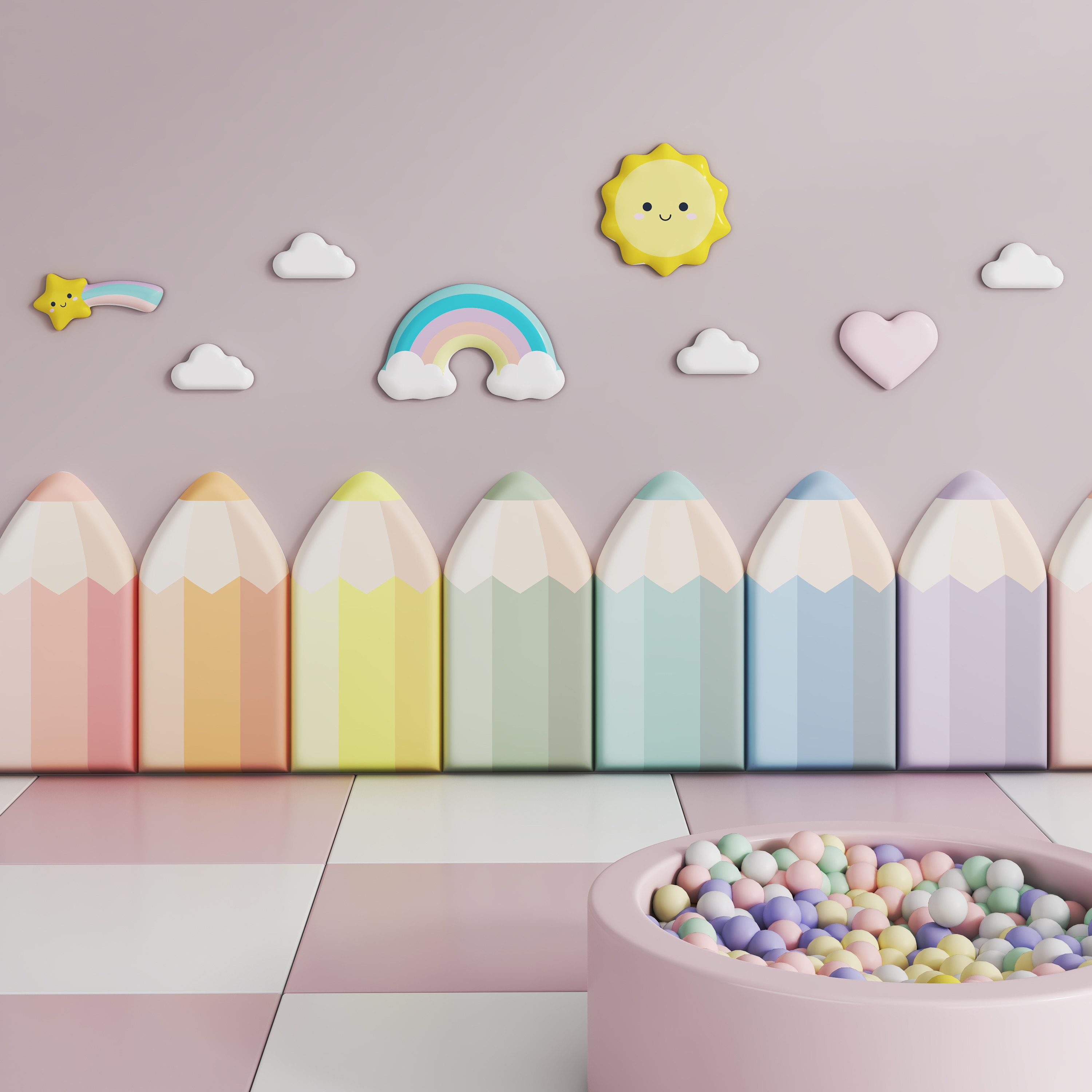 儿童榻榻米宝宝防撞墙贴铅笔床头板软包卧室墙围卡通背景墙自粘,家装主材,背景墙软包,淘宝优惠券,粉丝福利购,淘宝优惠卷