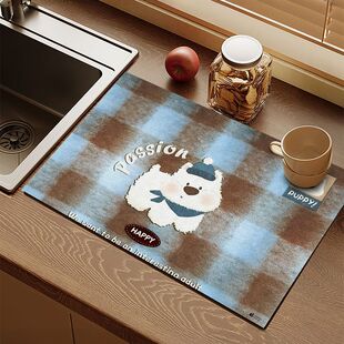 新卡通ins风厨房台面沥水垫家用碗盘餐具控水杯垫隔热防烫桌面垫