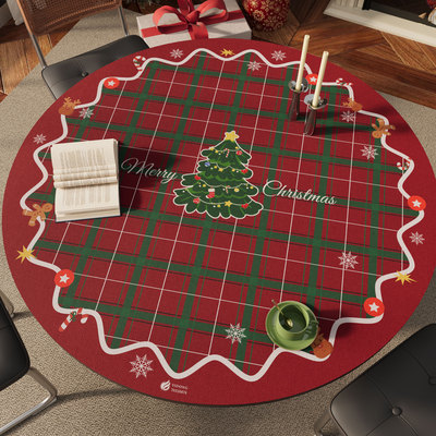 圣诞节日圆桌桌垫防水圣诞装饰