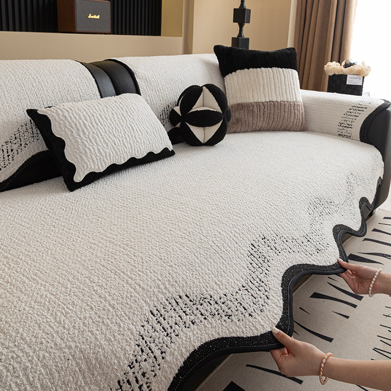 异形毛绒沙发垫秋冬新款加厚盖布轻奢感不规则直排皮沙发防滑坐垫,居家布艺,沙发垫,淘宝优惠券,粉丝福利购,淘宝优惠卷
