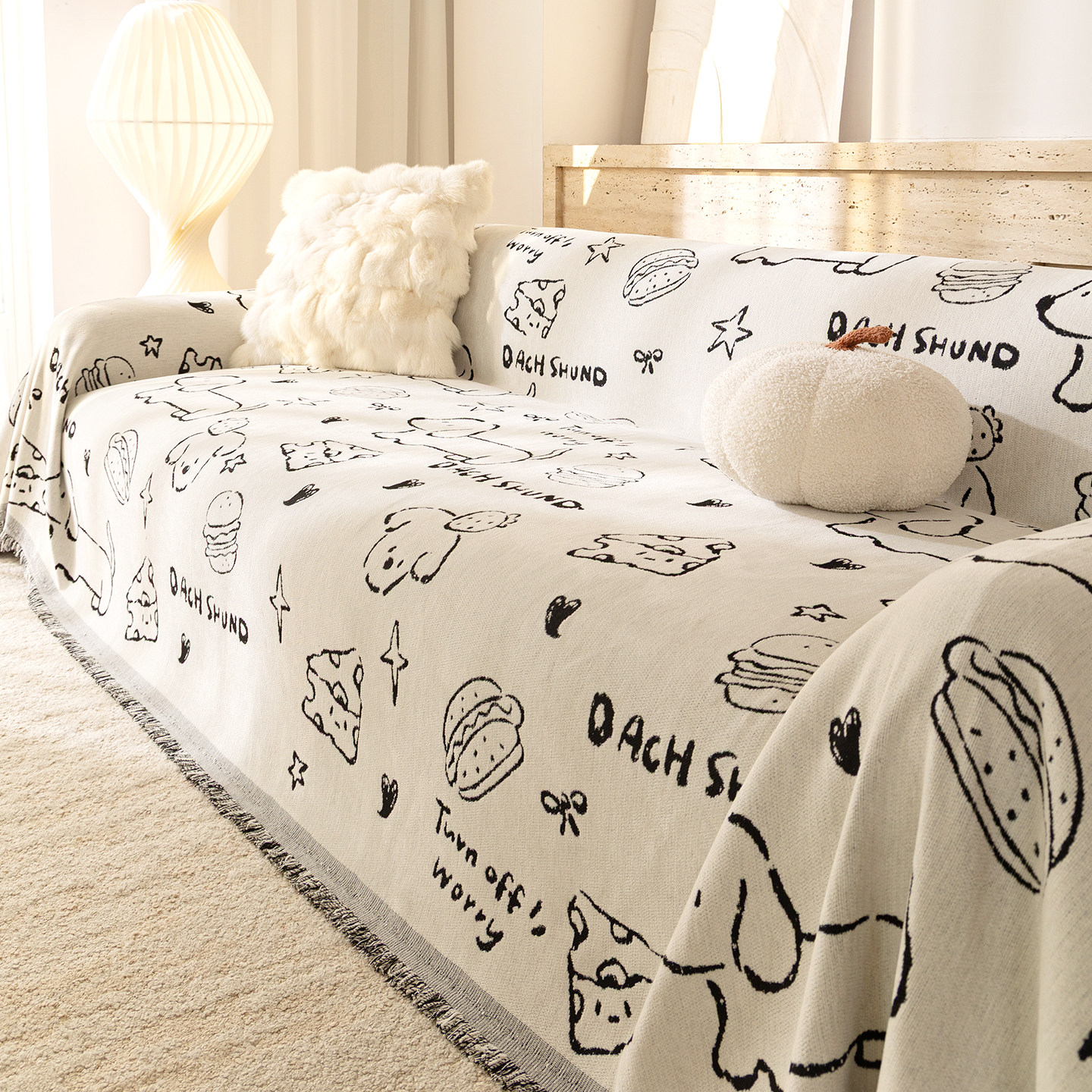 奶油风沙发盖布2026新款防猫抓沙发巾一整张全包万能沙发套罩坐垫,居家布艺,沙发垫,淘宝优惠券,粉丝福利购,淘宝优惠卷