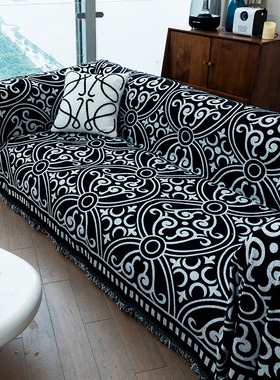 复古沙发套防猫抓盖布全盖沙发套罩沙发巾布全包毯懒人美式高级感