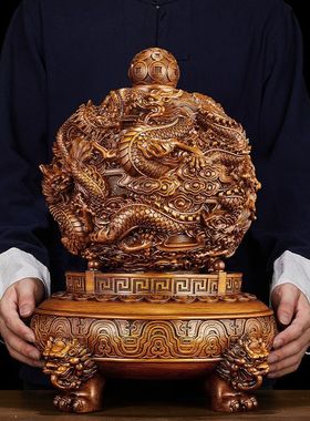 九转乾坤镇宅仿古豪华吉祥物鞋柜前台书房仿根雕装饰品阳台收银台