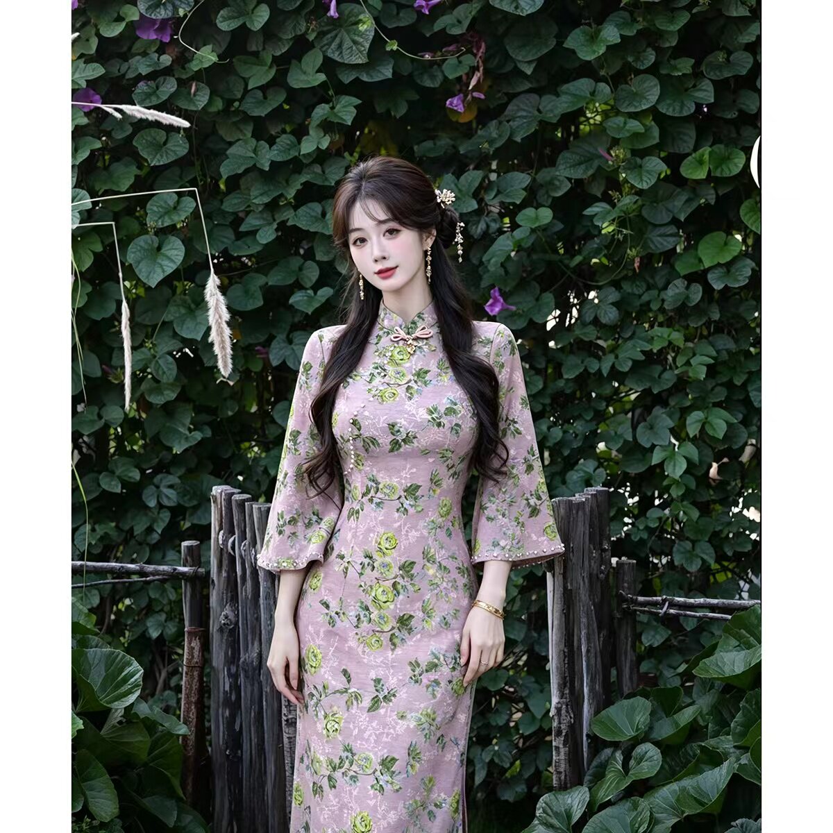 【浅萝辞-加厚单里】潇夫人自制新中式复古显瘦改良旗袍连衣裙秋