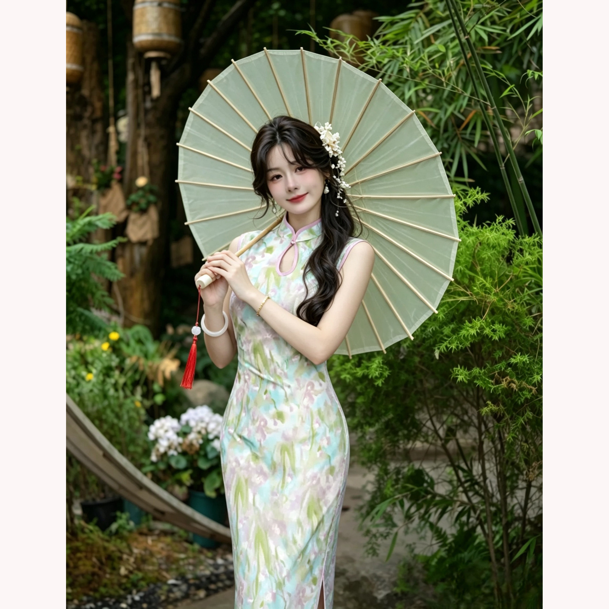 【汀上碎春】潇夫人自制新中式复古显瘦改良旗袍夏季国风连衣裙