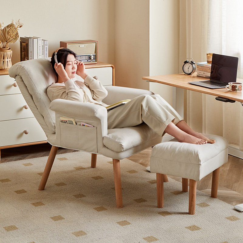 单人沙发椅家用办公书桌电脑椅子靠背休闲小户型躺椅阳台懒人沙发