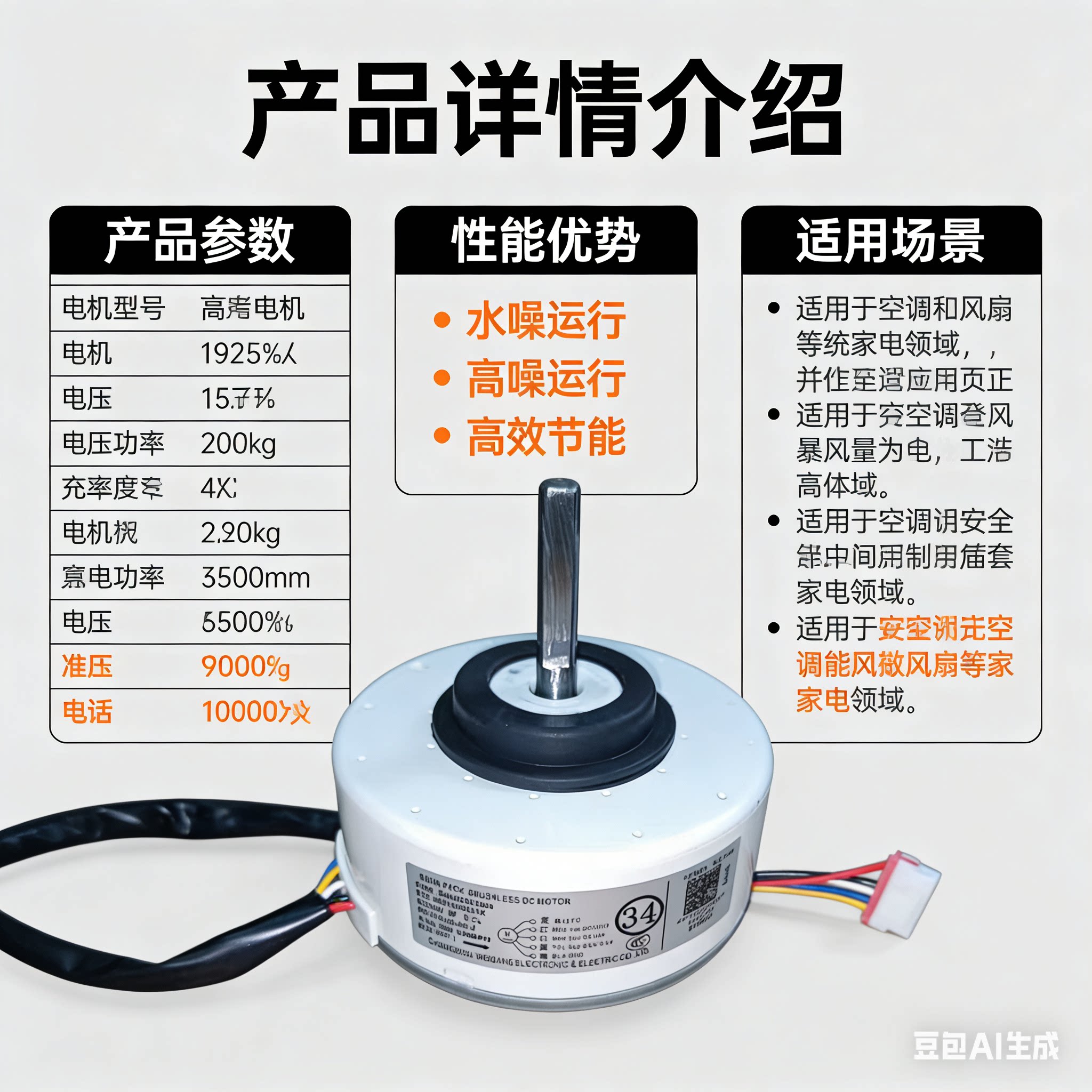 威邦原装空调内机直流无刷电机