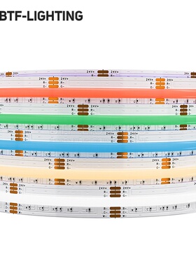 FCOB七彩灯RGBCCT自粘超薄24V灯条RGBCW吊顶背景墙无光斑LED灯带