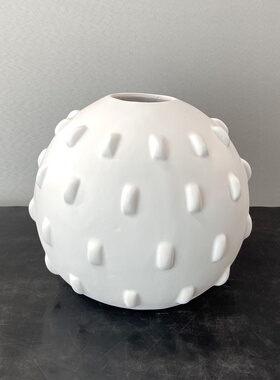 现代样板房简约圆形干花花插创意树脂客厅家居装饰花瓶摆件工艺品