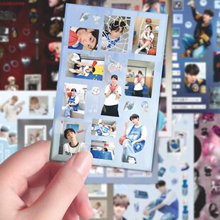 韩团EXO帅气边伯贤高颜值咕卡拼贴边伯贤啵啵虎应援diy手机手账贴