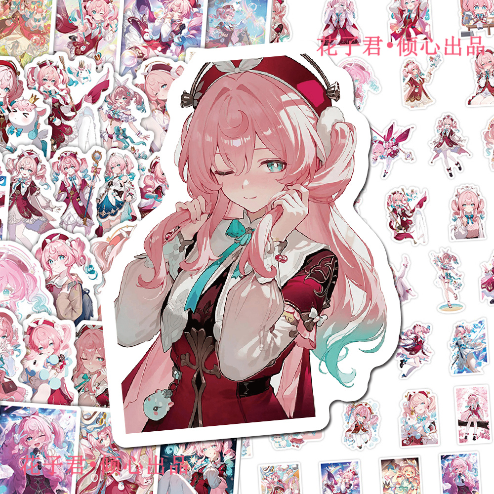 140张风堇贴纸ins风高颜值卡通可爱崩铁游戏人物周边手帐桌面贴画