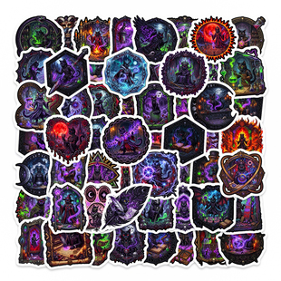 100张哥特暗黑小猫贴纸创意神秘魔法高级压迫感小猫图案贴画装饰