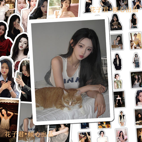 130张短剧女王李柯以贴纸ins高颜值女孩周边贴画diy手账手机壳