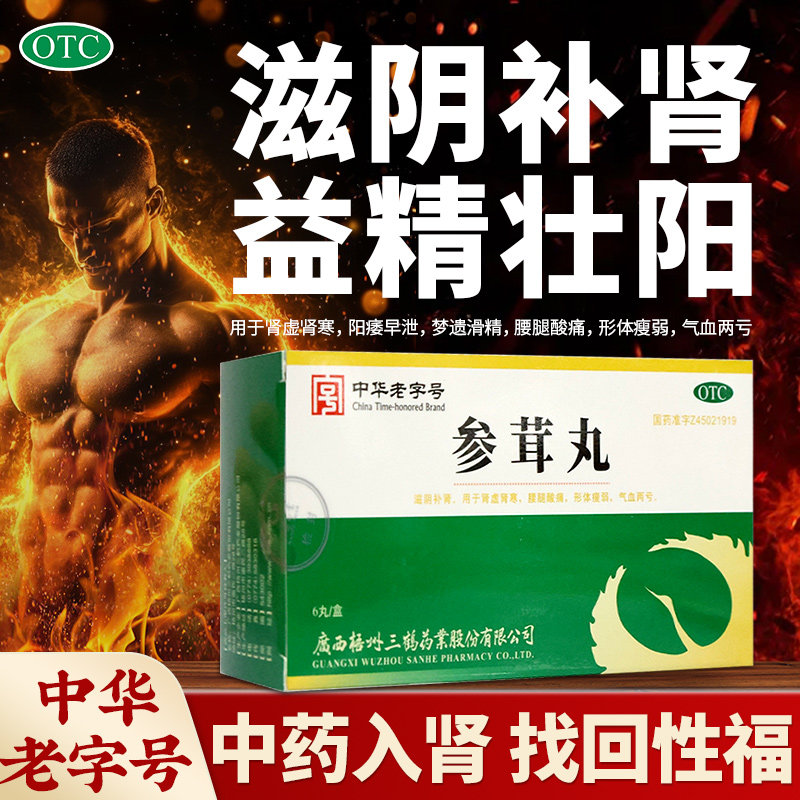 三鹤 参茸丸 10g*6丸/盒 肾虚肾寒阳痿早泄梦遗滑精腰腿酸痛