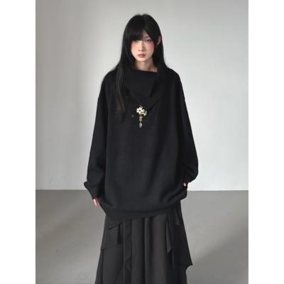 半高领小众设计感毛衣外套