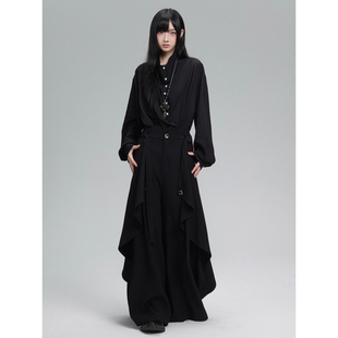 山本耀司风套装 裙裤 无性别穿搭设计感小众长袖 高级感裤 衬衫 FG721