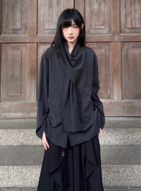 FG721 原创设计感围巾领衬衫小众极简无性别中性穿搭山本耀司风