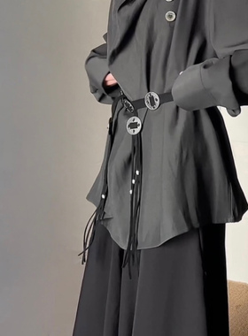 FG721 原创设计复古小众手工编制山本风腰带项链挂饰