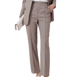 【清仓】奕辰女装秋季新款通勤长裤高腰显瘦直筒西装裤女