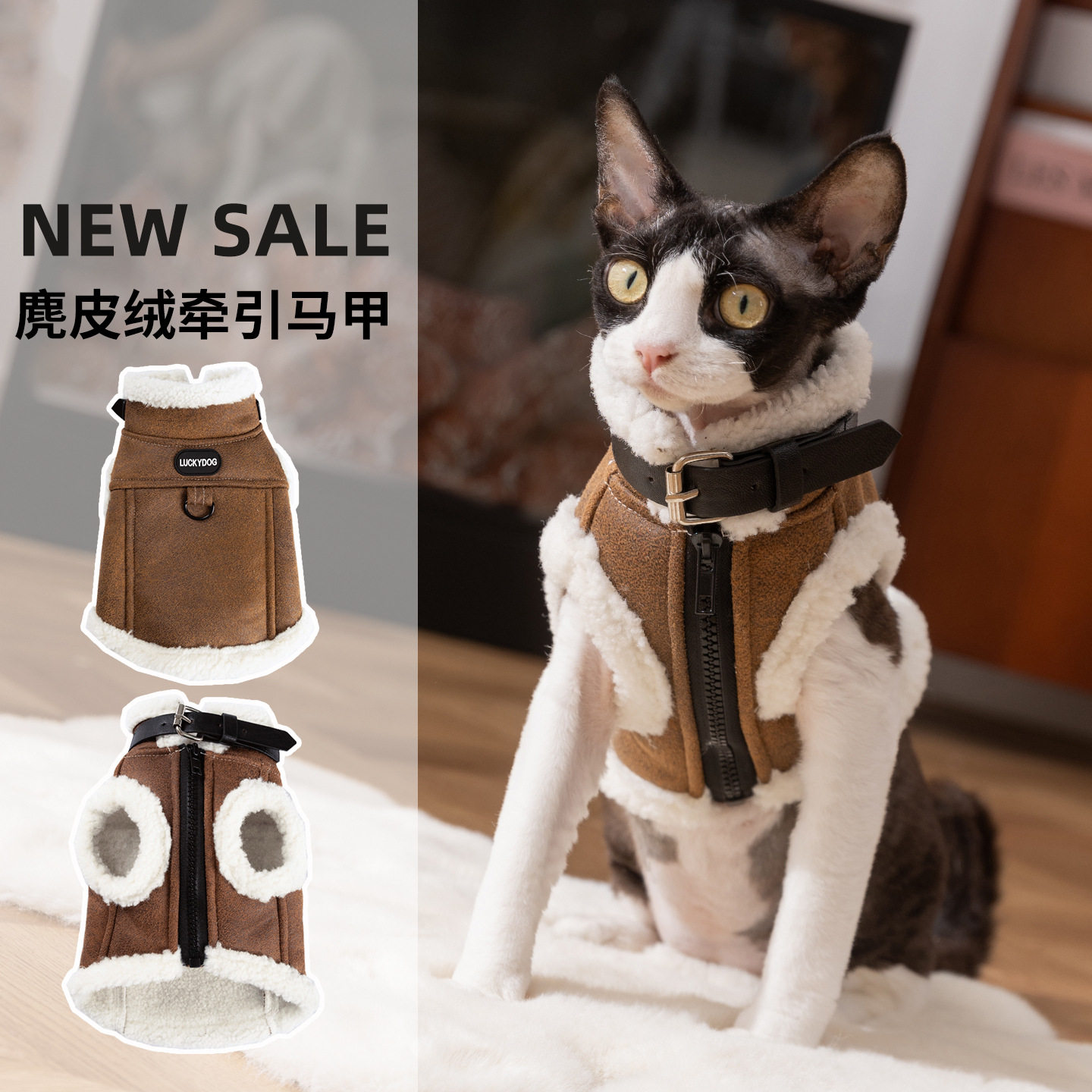 小狗狗加绒棉衣秋冬装新款桃皮绒狗宠物服装/雨衣