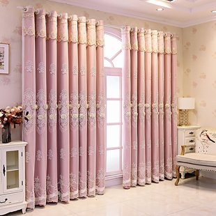 高端法式窗帘遮光布纱一体双层飘窗客厅卧室高级感浮雕绣纱帘新款