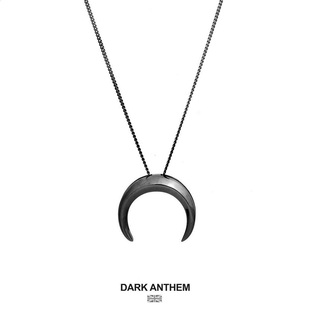 DARK ANTHEM重音DB系列弦月英伦潮流中性酷925银男女款项链镀黑金