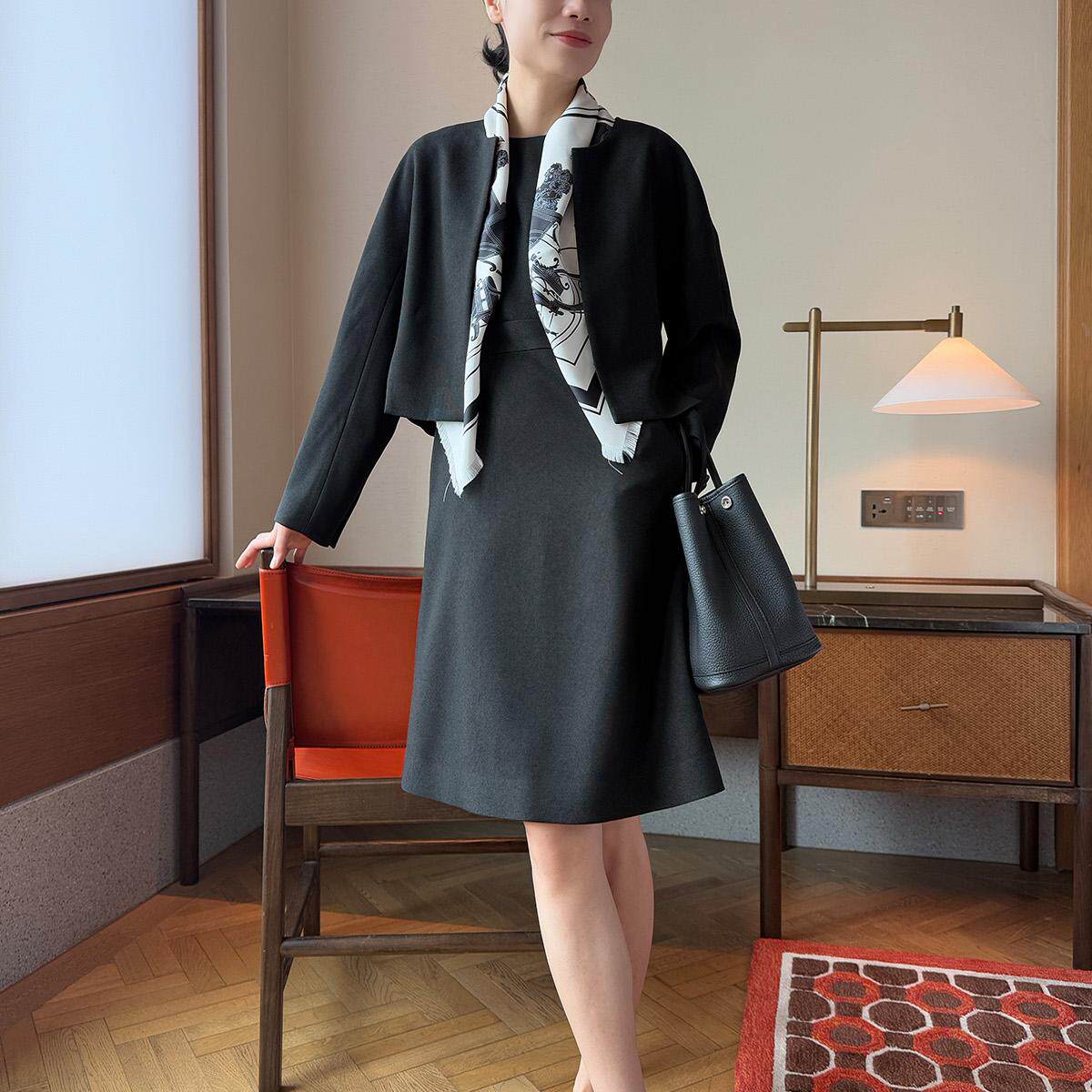 THE EASE 舒适派 进口三醋酸 真丝里衬通勤休闲外套 短款