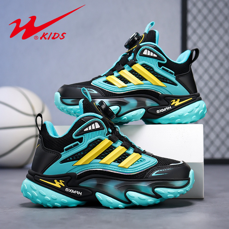 双星儿童篮球鞋2025春秋新款网面透气男童运动鞋中大童防滑跑步鞋