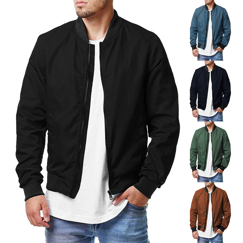 Men's bomber jacket with zipper jacket男式飞行员夹克拉链外套 男装 夹克 原图主图