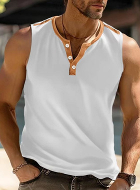Sportive sleeveless t-shirt vest 男式运动无袖休闲度假T恤背心