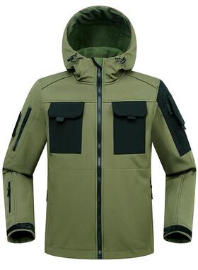 Outdoor hooded hardshell jacket 户外连帽保暖冲锋衣加绒登山服
