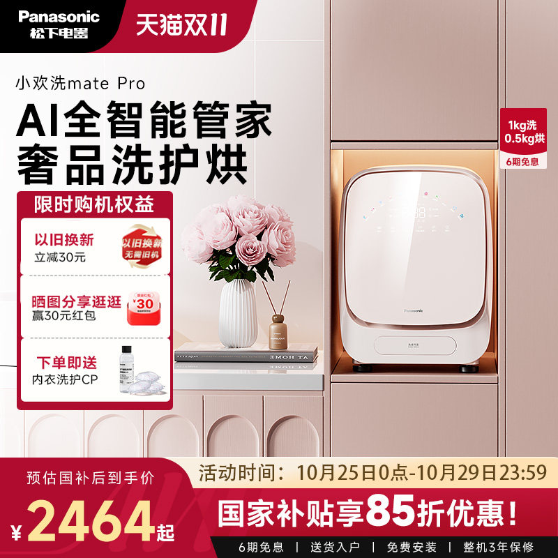 松下小欢洗matepro内衣裤洗衣机全自动迷你小型婴儿洗烘一体机