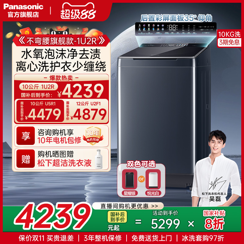 松下10KG不弯腰波轮洗衣机1U2R