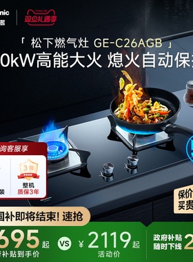 松下天然气燃气灶厨房家用双灶嵌入式灶具5.0kW官方旗舰正品C26A