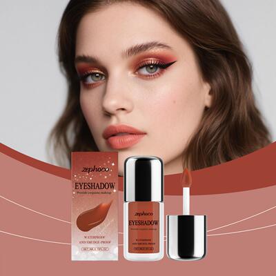 Zephoco Shimmering Wine Red Liquid Eyeshadow - Natural Color