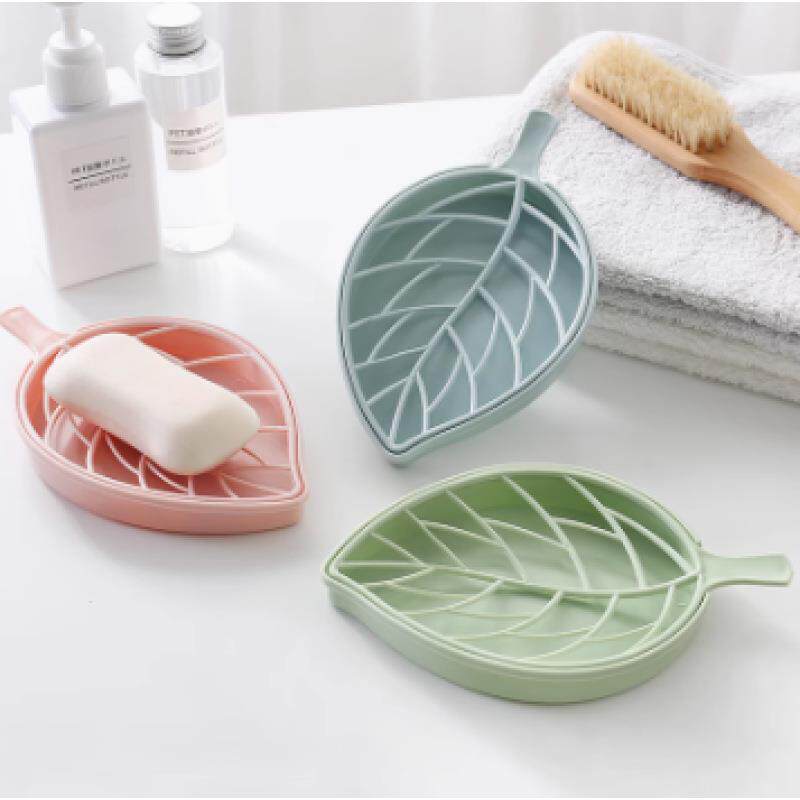 Creative Double-Layer Personalized Leaf Soap Dish for Home B