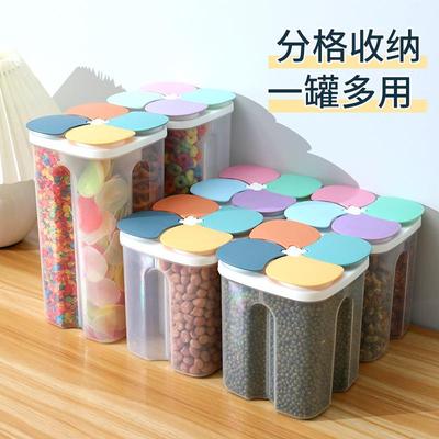 Airtight Grain Storage Container with Dividers, Plastic Home