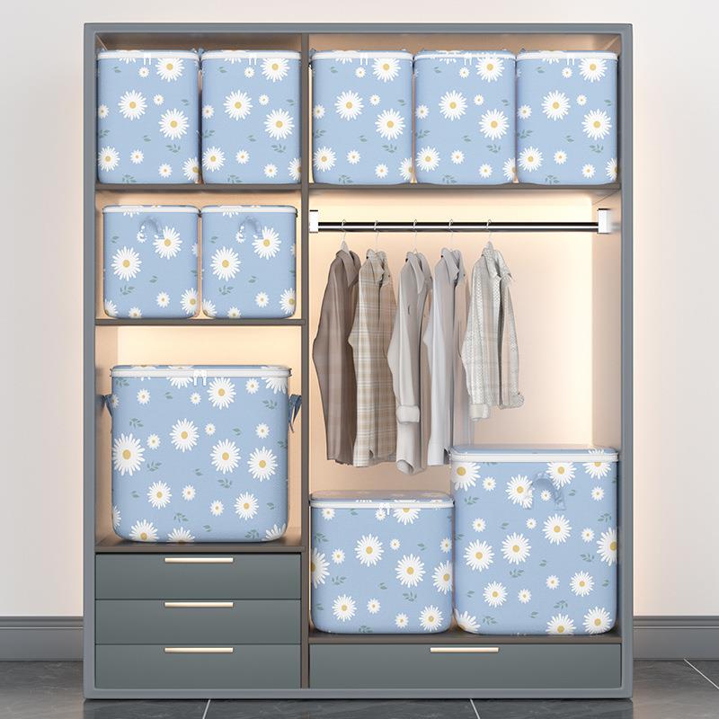 Home Bedroom Wardrobe Organizer Box for Clothes and Quilts,
