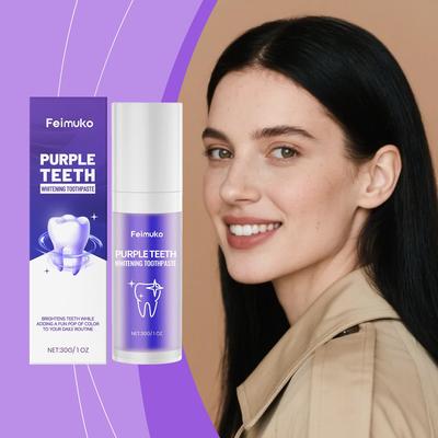 Feimuko Purple Toothpaste for Fresh Breath, Gum Protection,