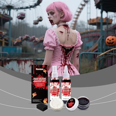 DOWMOO Halloween Fake Blood Makeup Kit, Spooky Makeup, Blood