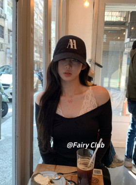 韩版简约字母AA刺绣棒球帽春夏复古百搭显脸小鸭舌帽休闲遮阳帽子