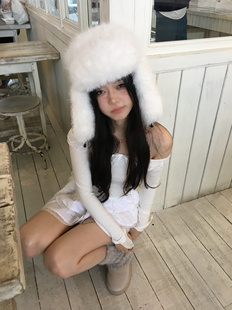 长白山川西毛绒雷锋帽男女同款保暖防寒百搭护耳帽显脸小皮草帽子