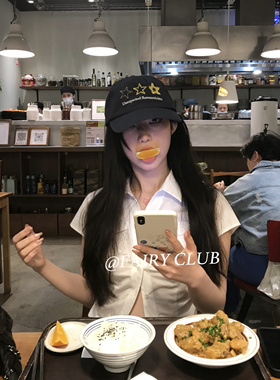 韩系小众刺绣星星字母棒球帽女百搭休闲春夏ins显脸小遮阳鸭舌帽