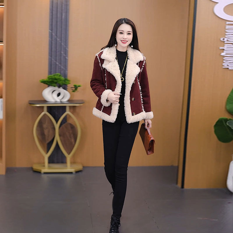 2024年新款中老年防寒外穿冬季皮毛一体外套