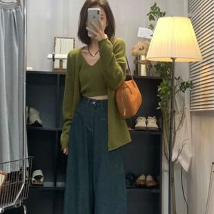 胖mm大码 外套300斤上衣潮 韩系穿搭针织毛衣女秋冬外搭慵懒风开衫