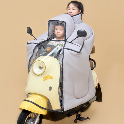 电动车挡风被亲子款冬季加厚加大加长2025新款电瓶车带小孩摩托车