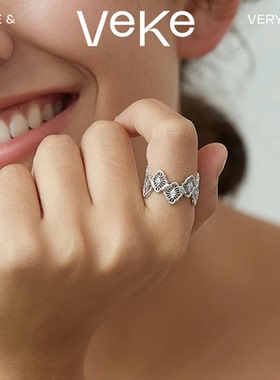 VEKE「春日蕾丝」戒指小众设计镂空戒指环SR15935A